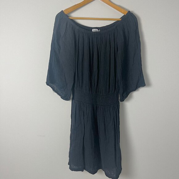 NWT Michael Stars Fernanda Smocked Waist Dress Small Black - Picture 2 of 7